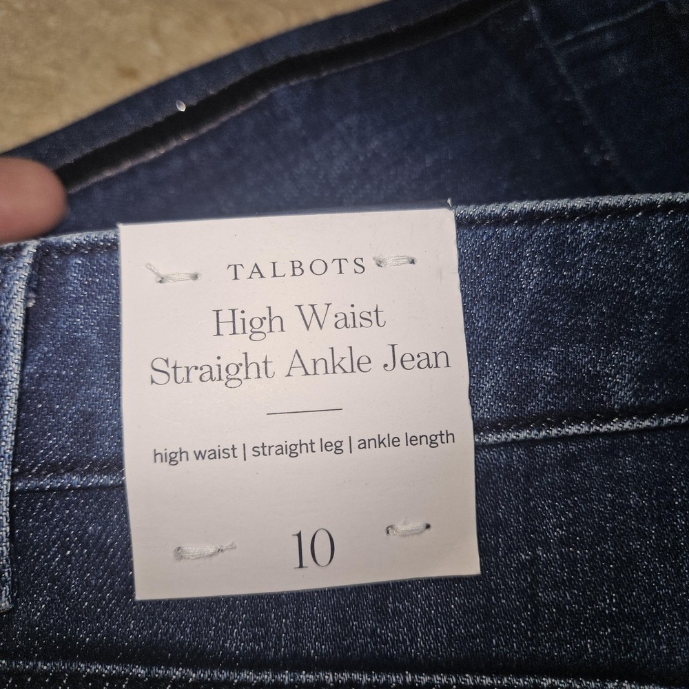 Talbots Jeans Women 10 High Waist Straight Ankle Side Stripe Njormcore Classic‎ - Picture 6 of 12